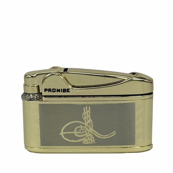 Osmanlı Tuğralı Gazlı Çakmak Altın Renk - photo 1