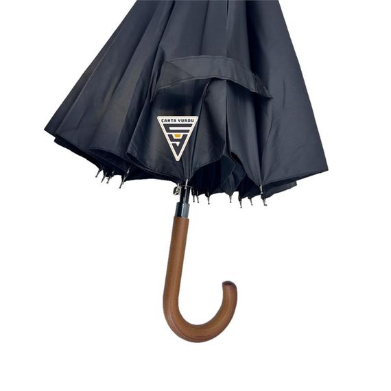 Rşt 16 Telli Baston Şemsiye Desenli Siyah - fotoğraf 3