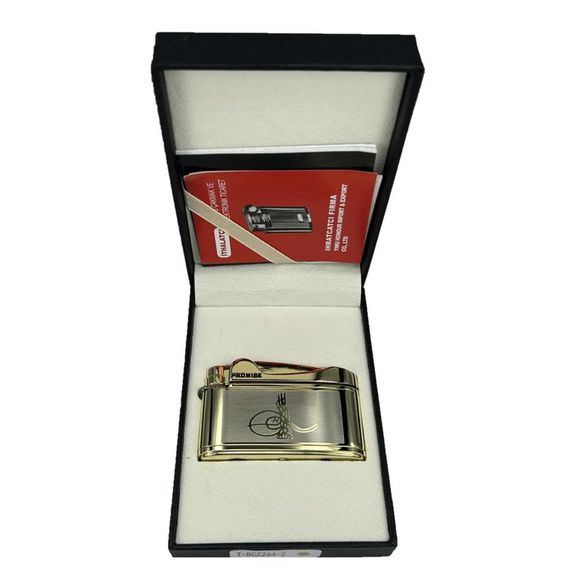 Osmanlı Tuğralı Gazlı Çakmak Altın Renk - photo 5