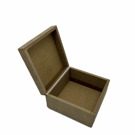 Маленька дерев'яна коробка 11x11 см, гладка з медефи, підходить для хобі, школи та курсів, коричнева - фото 5