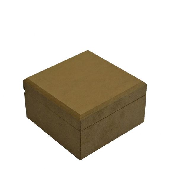Маленька дерев'яна коробка 11x11 см, гладка з медефи, підходить для хобі, школи та курсів, коричнева - фото 3