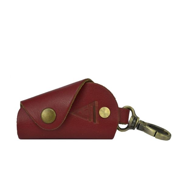Genuine Leather Palm Keychain Red - photo 3