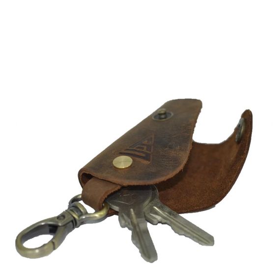 Genuine Leather Palm Keychain Brown - photo 5
