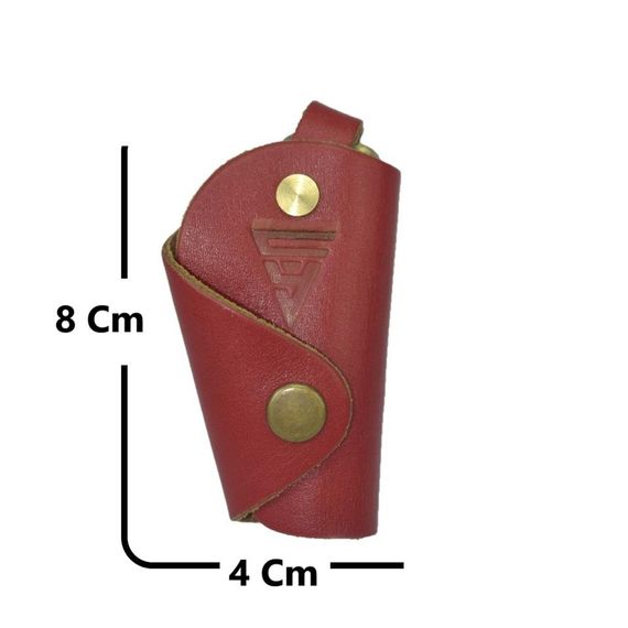 Genuine Leather Palm Keychain Red - photo 2