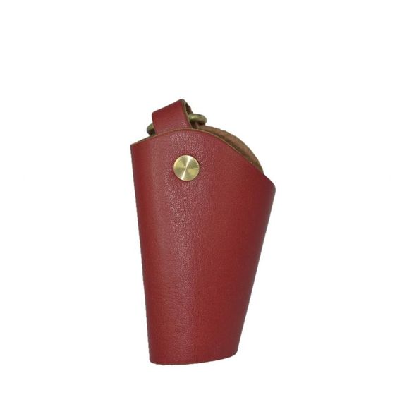 Genuine Leather Palm Keychain Red - photo 4