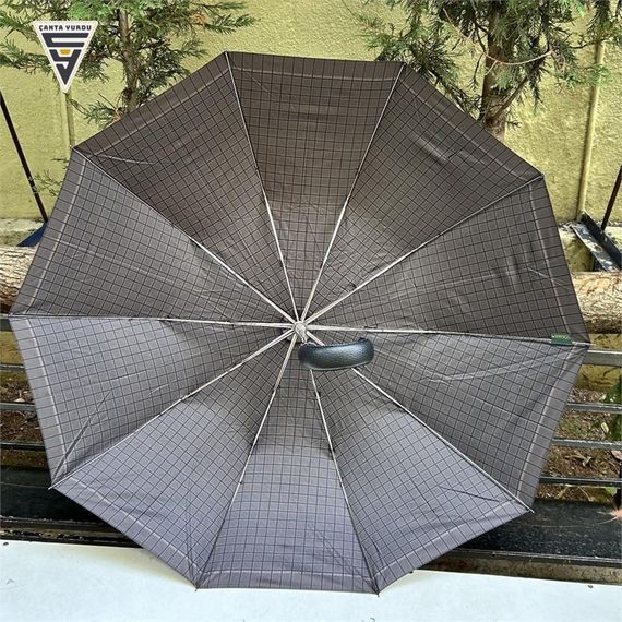 April A-228G Elite G3 Otomatik 10 Telli Şemsiye Ekose Siyah - fotoğraf 3