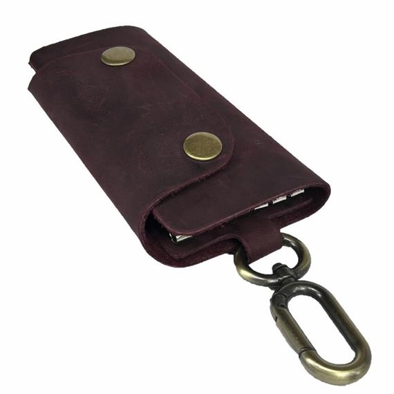 Hakiki Deri Tasarım Anahtarlık Crazy Bordo - photo 4