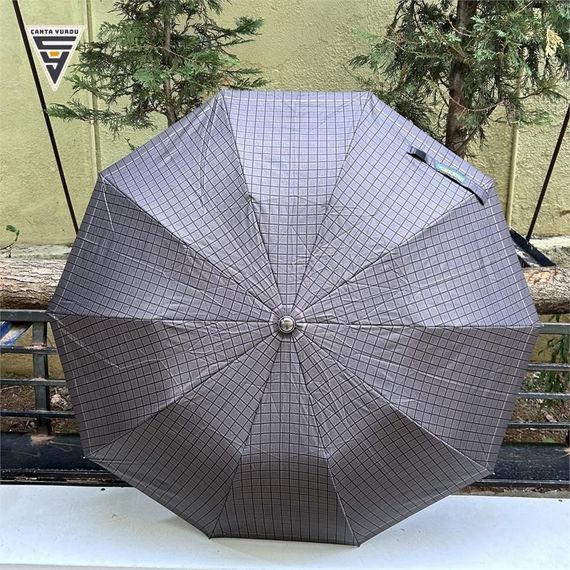 April A-228G Elite G3 Otomatik 10 Telli Şemsiye Ekose Siyah - fotoğraf 4