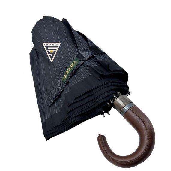 April A-228G Elite G1 Otomatik 10 Telli Şemsiye Çizgili Siyah - fotoğraf 1