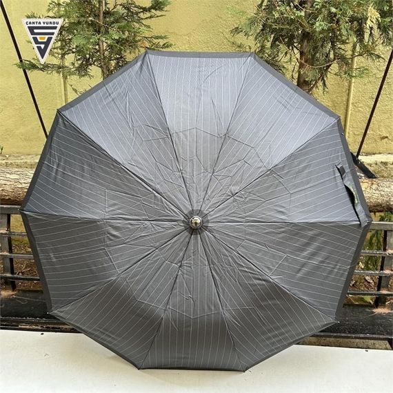 April A-228G Elite G1 Otomatik 10 Telli Şemsiye Çizgili Siyah - fotoğraf 5