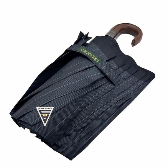 April A-228G Elite G1 Otomatik 10 Telli Şemsiye Çizgili Siyah - fotoğraf 2