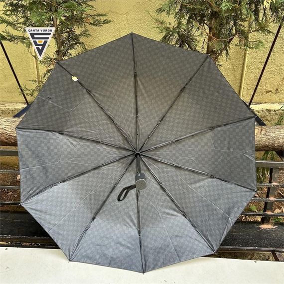 Rainwalker Tam Otomatik 10 Telli Şemsiye Ekose Siyah - fotoğraf 4