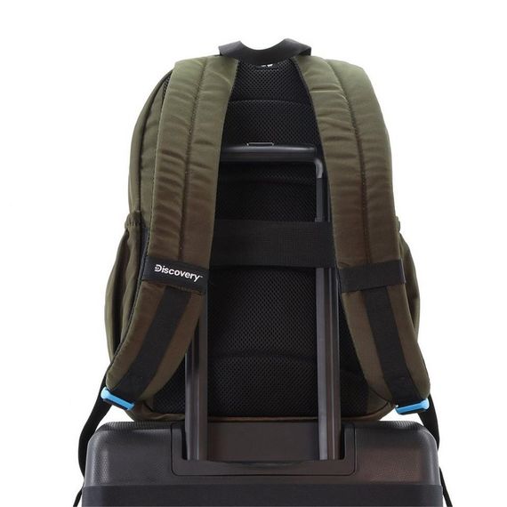 Мужской рюкзак Discovery Icon для 15 дюймовым ноутбуком, хаки, универсальный, с отделением для планшета и RFID карманом, 29x13x43 см - фото 3