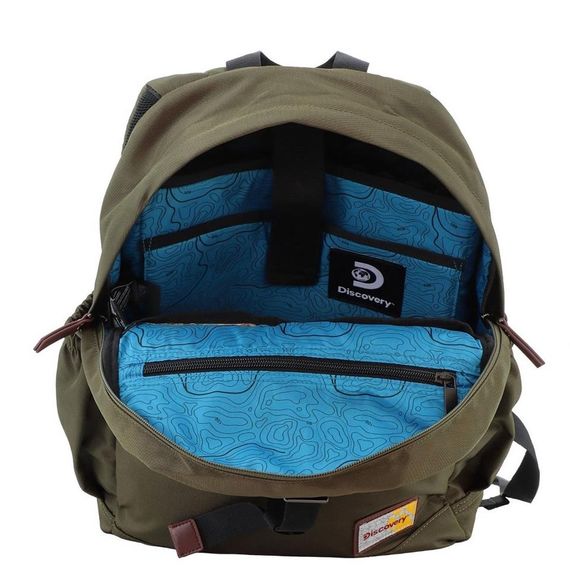 Мужской рюкзак Discovery Icon для 15 дюймовым ноутбуком, хаки, универсальный, с отделением для планшета и RFID карманом, 29x13x43 см - фото 5