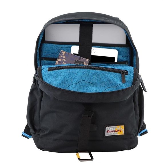 Рюкзак Discovery Icon 15 дюймів для ноутбука, чорний, універсальний, легкий, з кишенями для води та RFID-захистом, 16 л, 29x13x43 см - фото 4