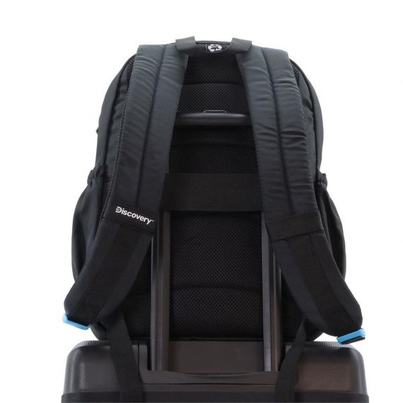 Рюкзак Discovery Icon 15 дюймів для ноутбука, чорний, універсальний, легкий, з кишенями для води та RFID-захистом, 16 л, 29x13x43 см - фото 2