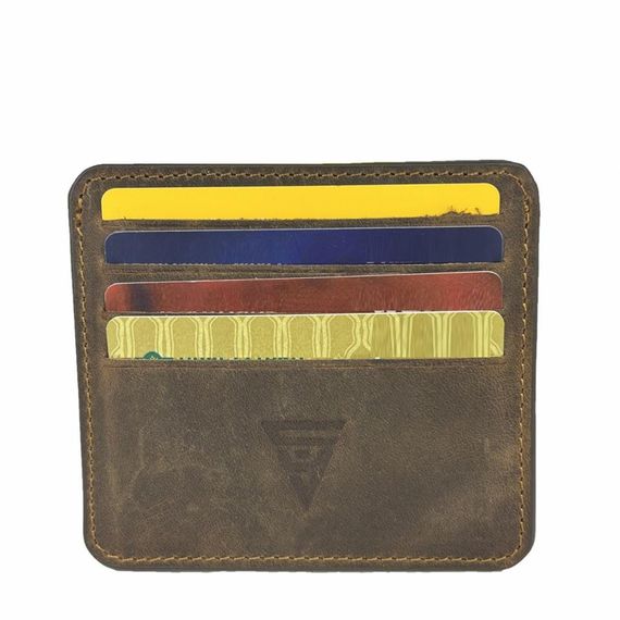 Hakiki Deri 8 Gözlü Kartlık Crazy Kahve - fotoğraf 3