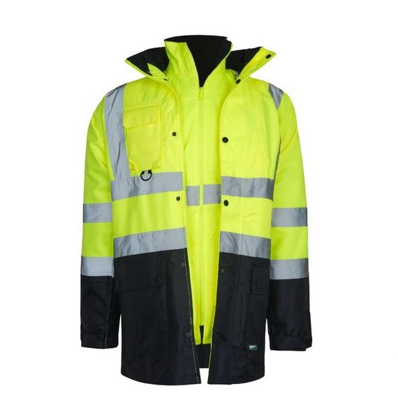 Reflektörlü 5+1 Farklı Kullanımlı Oxford 300D Parka Sarı - صورة 2