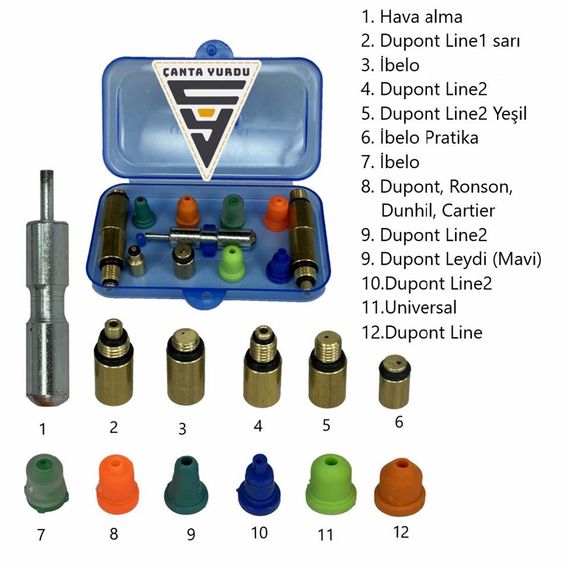 Dupont İbelo Carrier Dunhil Ronson Univeral Gaz Aparatı 12'li Set - photo 5