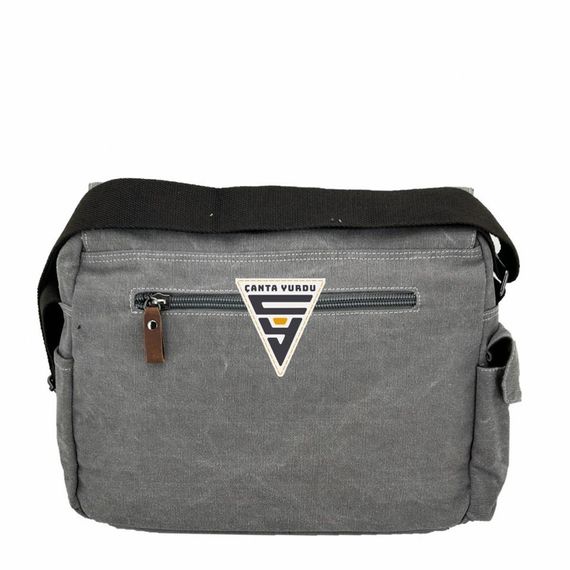 Сумка на плече Ççs London 31466 для документів сірого кольору, з підігрітим відділенням для планшета та безліччю кишень - фото 5