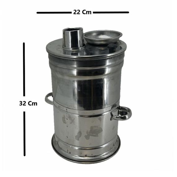 Нержавеющая сталь 304, самовар на 5 литров, высота 32 см, диаметр основания 22 см, легкость в использовании, идеален для пикников и на открытом воздухе - фото 4