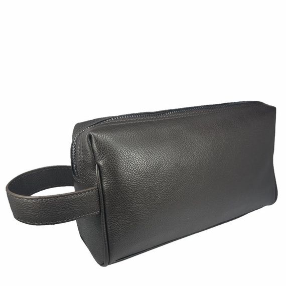 Hakiki Deri CA252 Dopp Kit El Çantası Kahve - fotoğraf 4