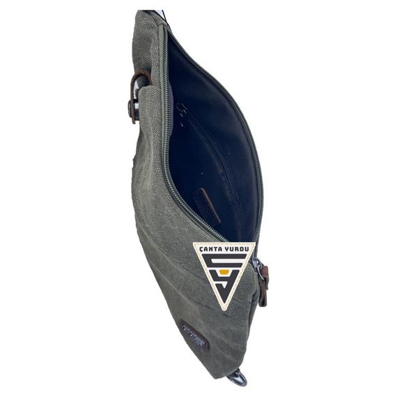 Сумка на спину та груди Ççs London з канвасу зелена, стійка до зношування, з регульованим ременем, стильна та комфортна - фото 2