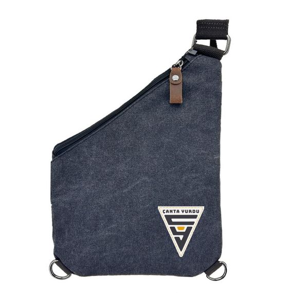 Ççs London Heybe Kanvas Sırt ve Göğüs Çantası Siyah - fotoğraf 3