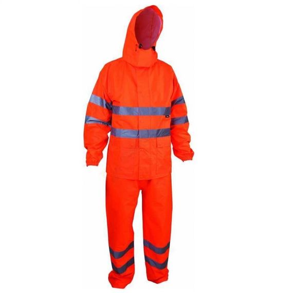 Alt Üst Takım 150D Reflektörlü Yağmurluk Turuncu - صورة 3