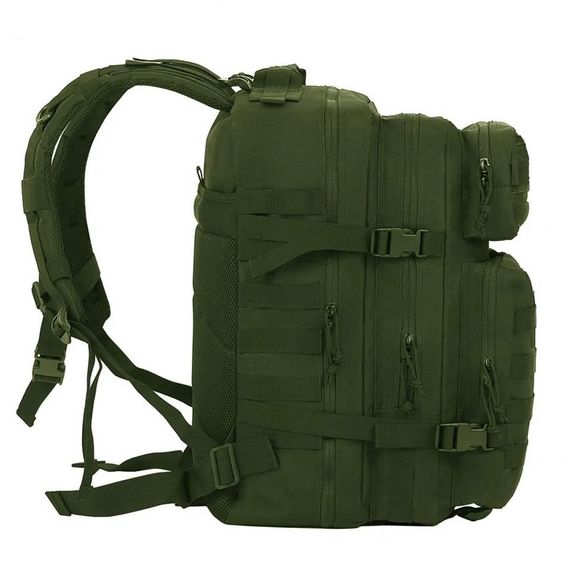 Тактичний рюкзак Taktikal TK1100 об'ємом 45L в кольорі хакі, ідеальний для спорту, трекінгу та щоденних потреб з багатофункціональними відсіками - фото 4