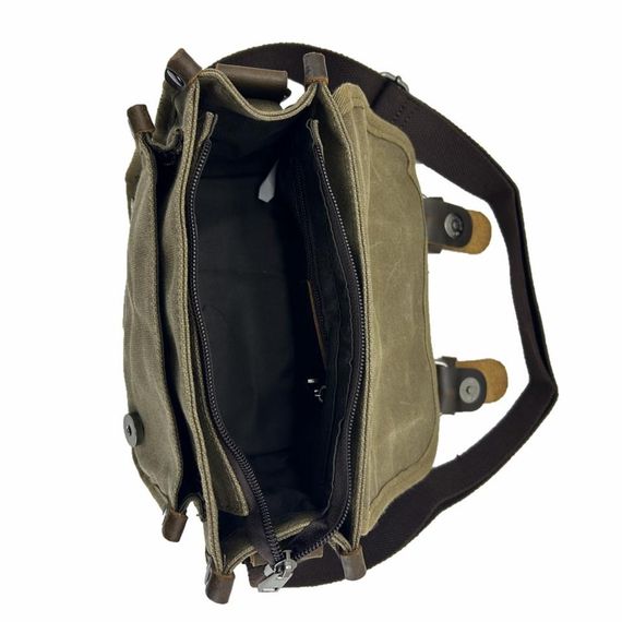 Ççs 31488 Mumlanmış Kanvas Postacı Askılı Omuz Çantası Kahve - photo 4