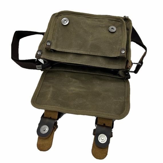 Ççs 31488 Mumlanmış Kanvas Postacı Askılı Omuz Çantası Kahve - photo 3