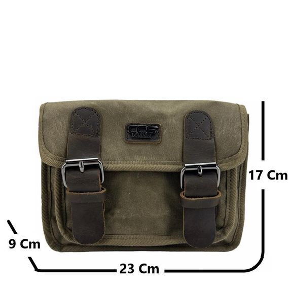 Ççs 31488 Mumlanmış Kanvas Postacı Askılı Omuz Çantası Kahve - photo 2