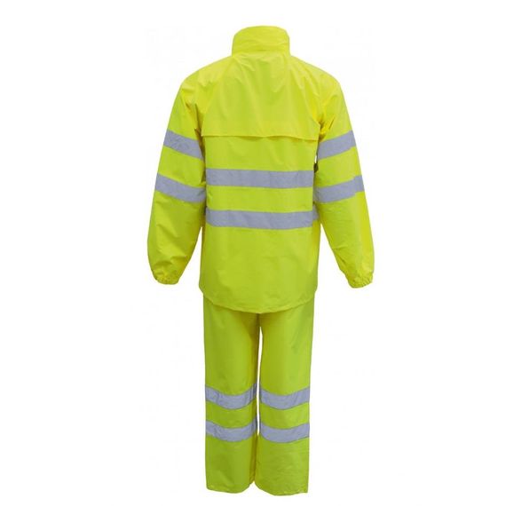 Светоотражающий дождевик комплект 150D желтый для защиты на рабочем месте - фото 2