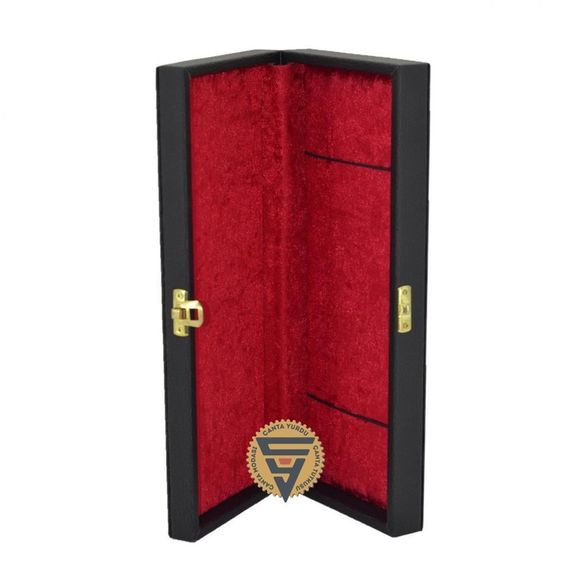 Чорна сумка для зберігання та транспортування прикрас ручної роботи з м'якою підкладкою 26x8x5 см з високоякісного штучного шкіри - фото 1