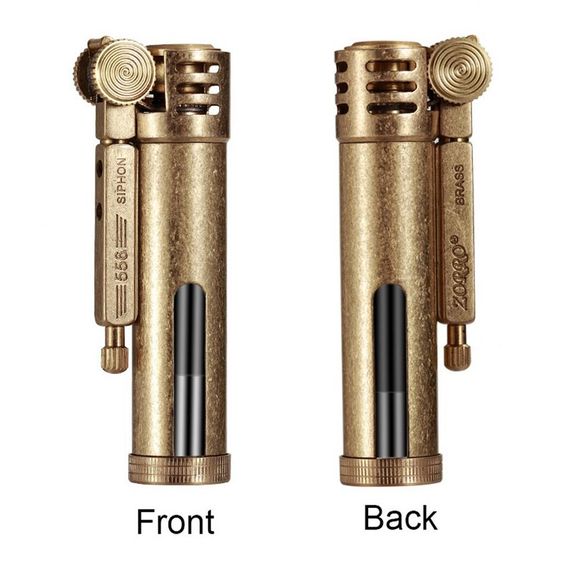 Zorro Z556 Benzinli Camlı Muhtar Çakmağı Otantik Sarı - fotoğraf 3