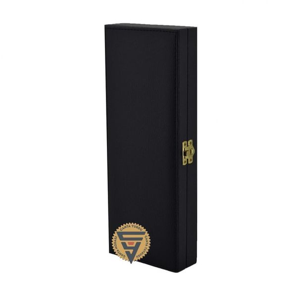 Чорна сумка для зберігання та транспортування прикрас ручної роботи з м'якою підкладкою 26x8x5 см з високоякісного штучного шкіри - фото 3