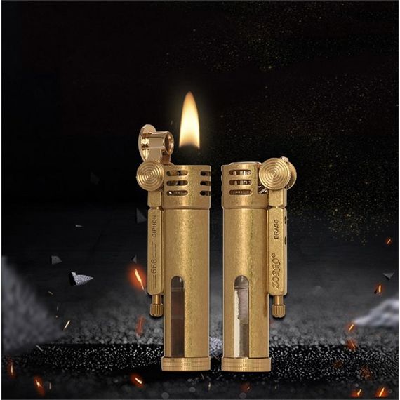 Zorro Z556 Benzinli Camlı Muhtar Çakmağı Otantik Sarı - fotoğraf 5