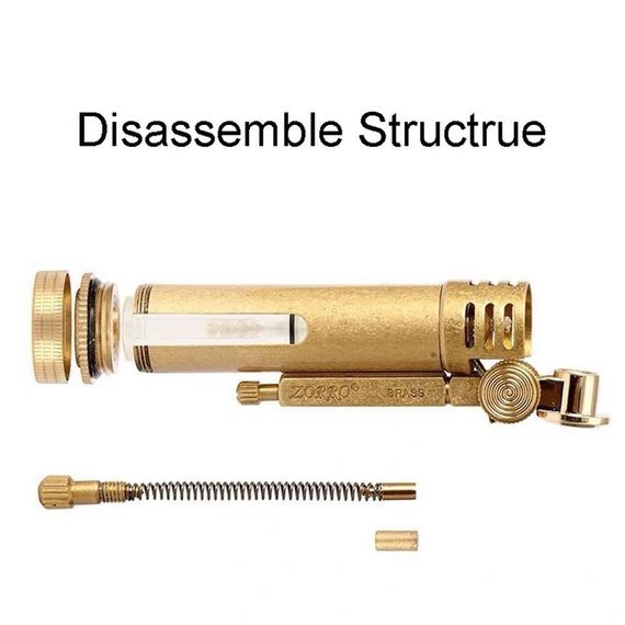 Zorro Z556 Benzinli Camlı Muhtar Çakmağı Otantik Sarı - fotoğraf 2