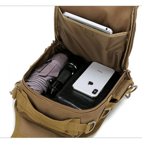 Тактилальні сумка TK1001, чорна, з різними відділеннями для ідеального зберігання, водонепроникний нейлон, вентильовані плечові подушки, стильна та зручна - фото 3