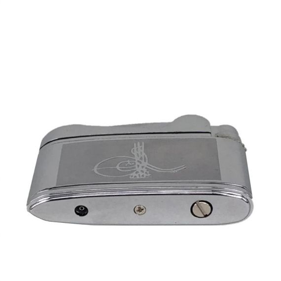 Osmanlı Tuğralı İbelo Tarz Gazlı Çakmak Gümüş Renk - fotoğraf 4