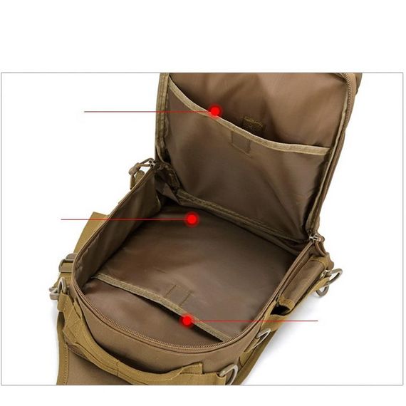 Тактилальні сумка TK1001, чорна, з різними відділеннями для ідеального зберігання, водонепроникний нейлон, вентильовані плечові подушки, стильна та зручна - фото 5