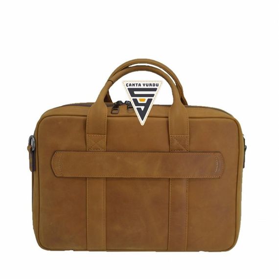 Genuine Leather Document and Laptop Organizer Bag 13 Inch Tobacco - photo 2