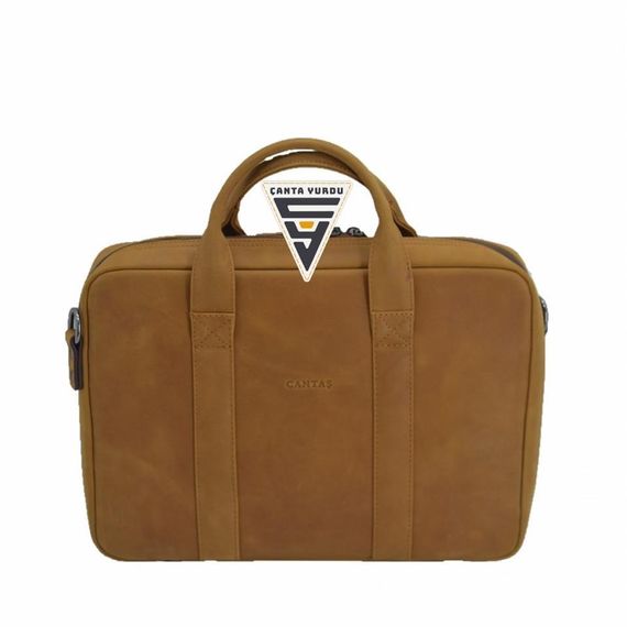 Genuine Leather Document and Laptop Organizer Bag 13 Inch Tobacco - photo 1