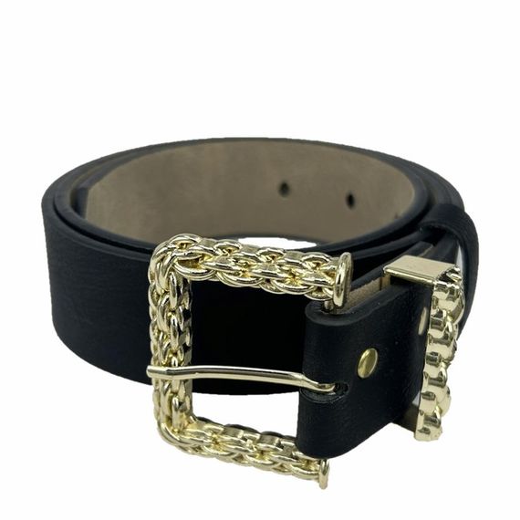 حزام حريمي جلد نباتي Hll1166 100 سم أسود - صورة 2