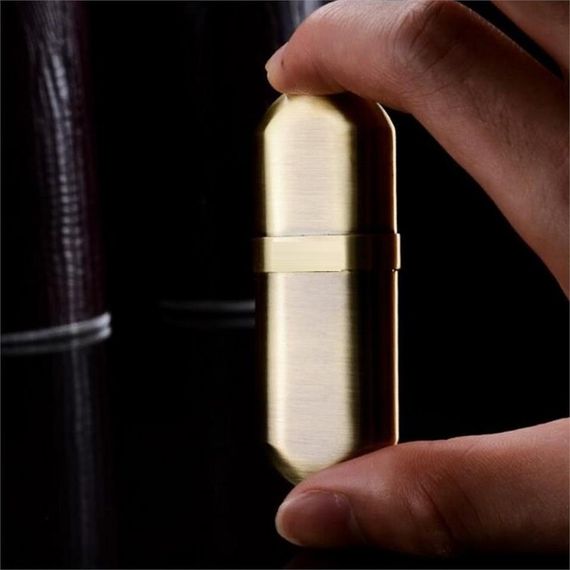 Бензиновий ретро мінімалістичний запальничка Кубой з міді, розмір 0,8-2 см, висота 7 см, в спеціальній упаковці - фото 3