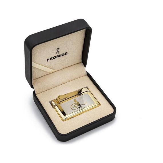 Osmanlı Tuğralı İbelo Tarz Gazlı Çakmak Altın Renk - fotoğraf 3