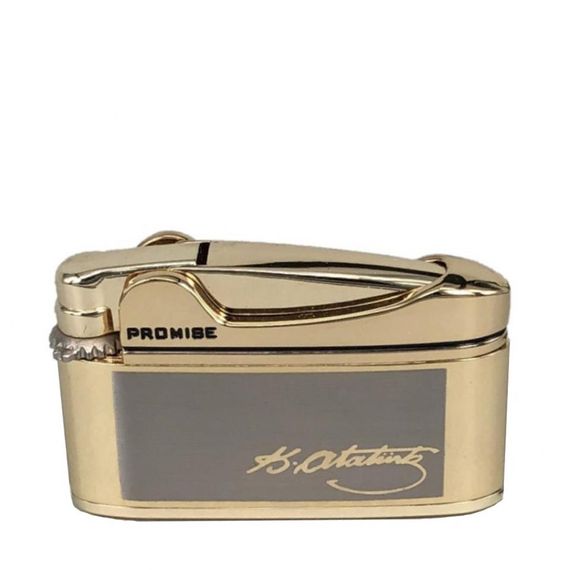 Atatürk signed Ibelo Style Gas Lighter Gold Color - photo 1