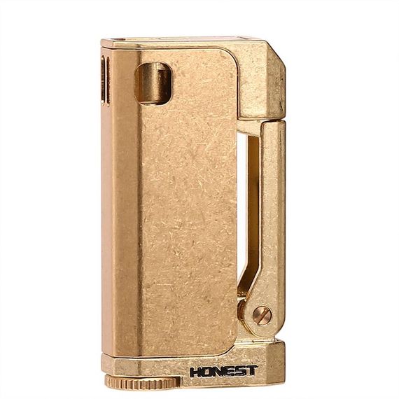 Ретро бензиновая зажигалка Bcz474 Мухтар, аутентичный жёлтый, размеры 3.1x6.1 см, каменная система зажигания, в подарочной упаковке - фото 1