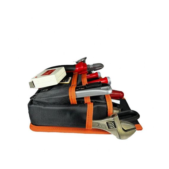 Сумка для инструментов электрика, черная, из прочного оксфордского материала, вместимость 10 кг, идеальна для мастеров и техников - фото 4